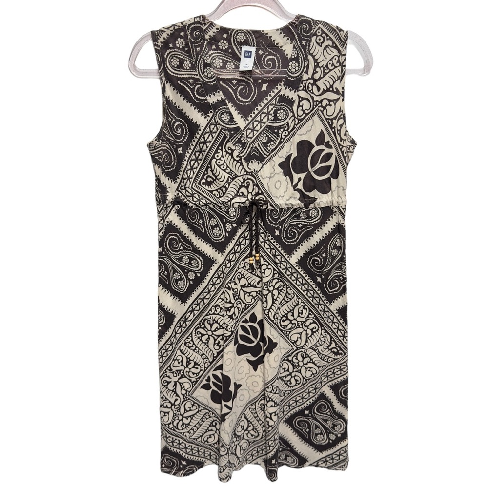 Pure Cotton Brown 90s Y2K Retro Vintage Floral Paisley Shift Midi Dress
